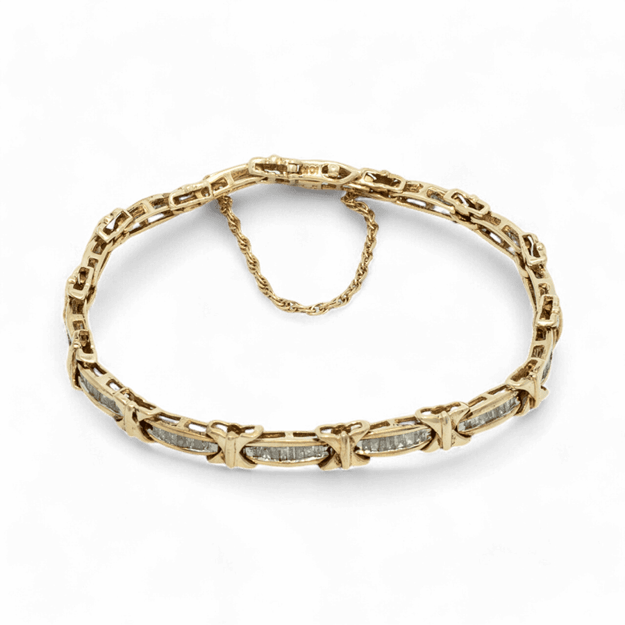  Bracelet 10k Yellow Gold with 1.12 Carats of Diamonds