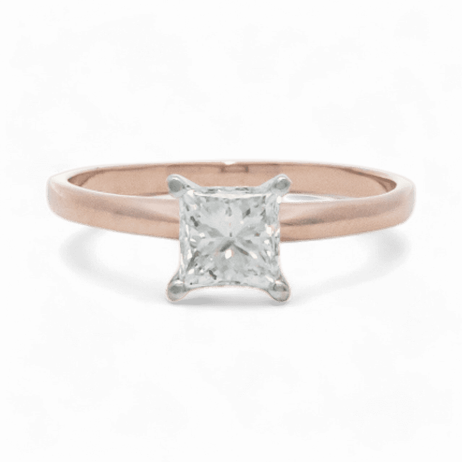  Ring 14k Rose Gold with 0.79 Total Carats of Diamonds