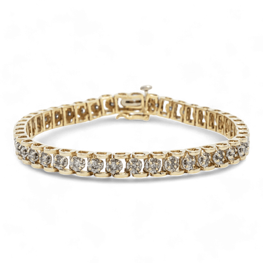  Bracelet 10k Yellow Gold with 1.26 Carats of Diamonds