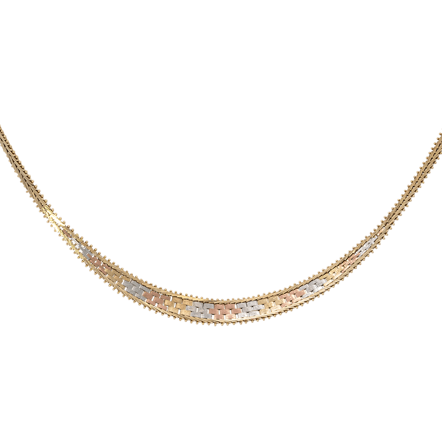  Necklace 14K Tri colored Gold