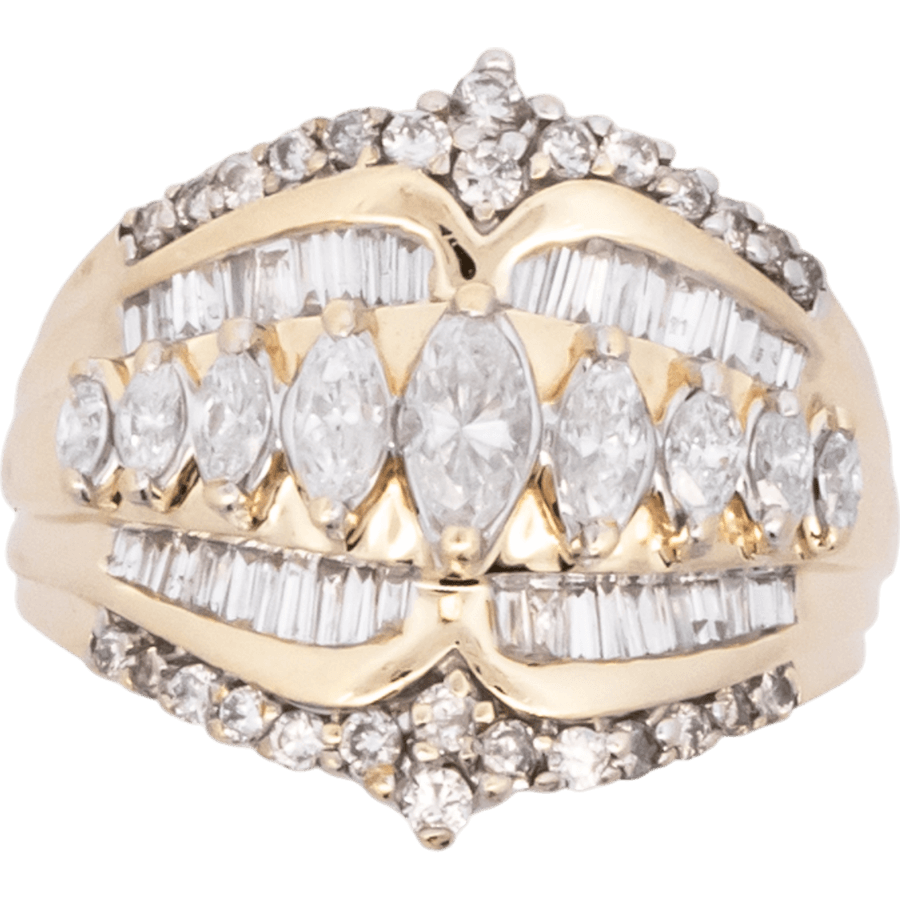  Ring 14k Yellow Gold with 2.02 Total Carats of Diamonds