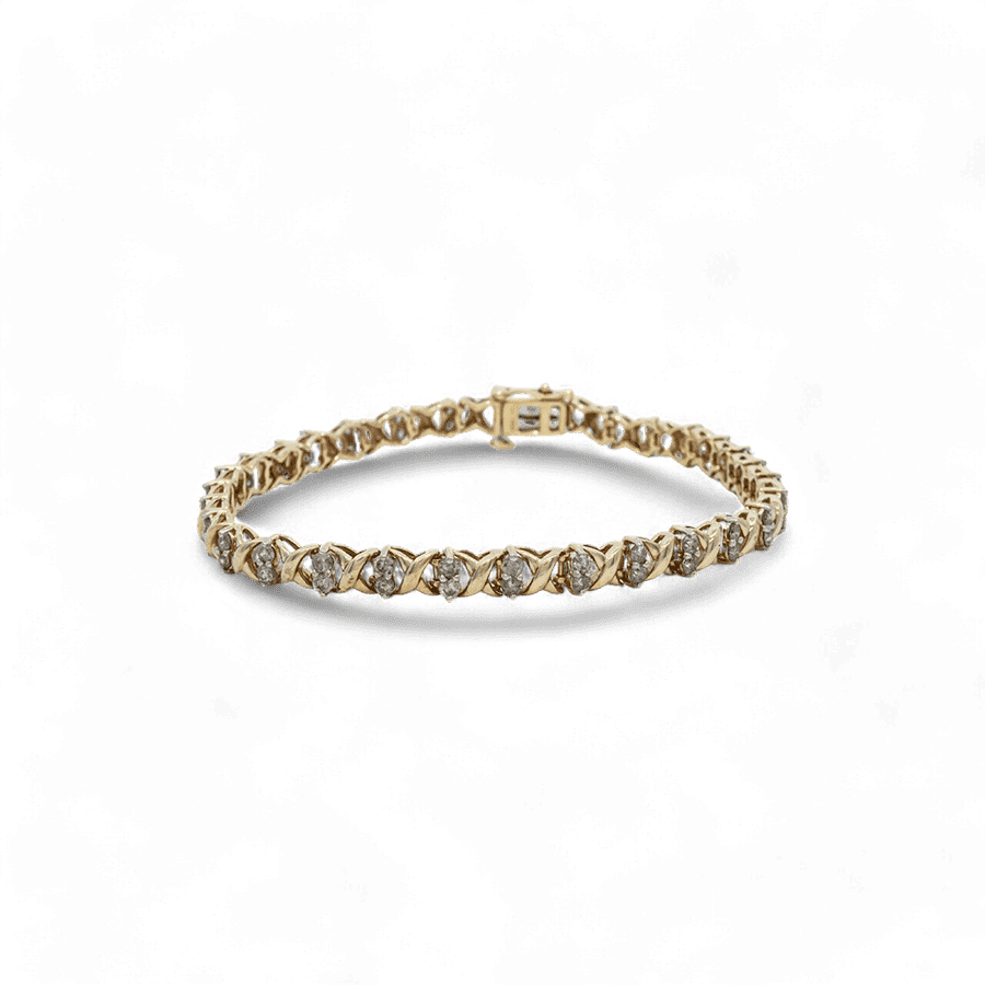  Bracelet 10K Yellow Gold With 2.48 Carats Of Diamonds