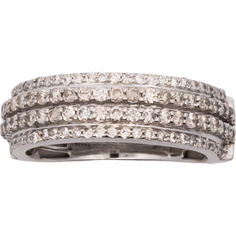  Ring 10k White Gold with 1.62 Total Carats of Diamonds