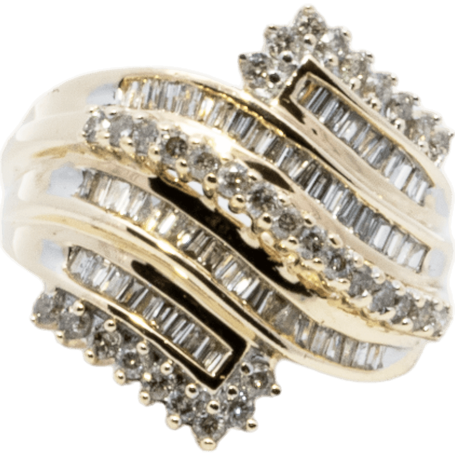  Ring 10k Yellow Gold with 1.16 Carats of Diamond