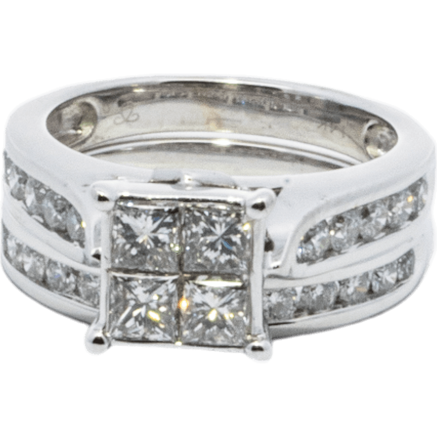  Ring 14k White Gold with 1.94 Carats of Diamond