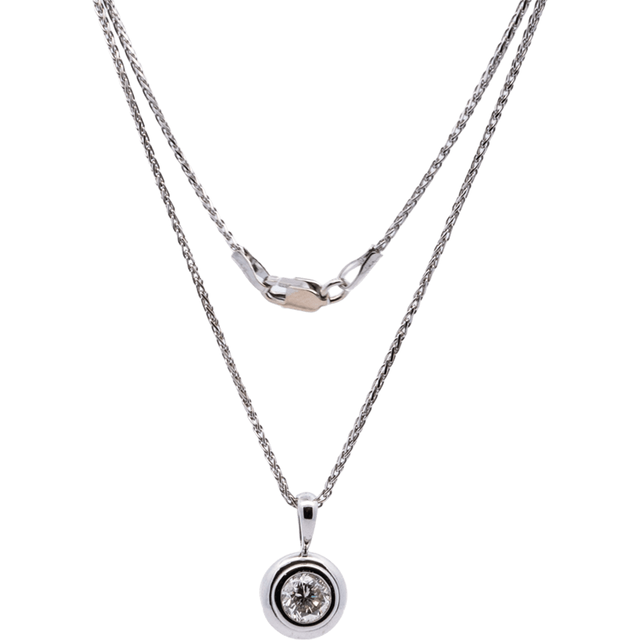  Necklace 14k White Gold with 0.75 Carats of Diamond