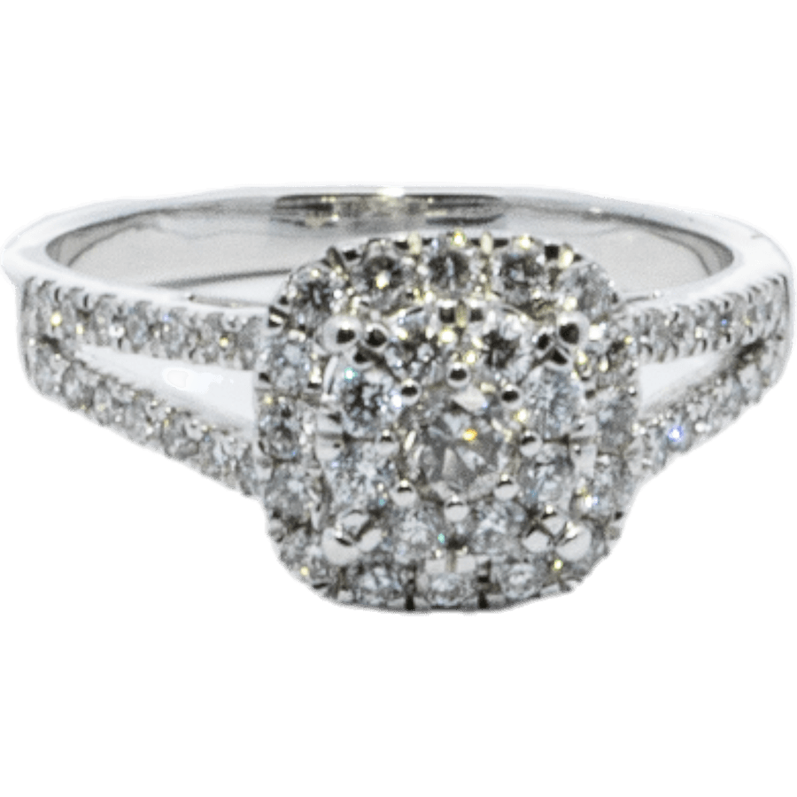  Ring 14k White Gold with 0.59 Carats of Diamond