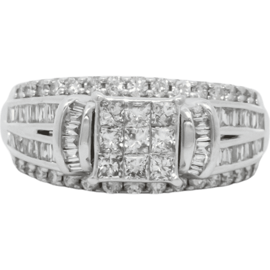  Ring 10k White Gold With 1.22 Carats of Diamonds