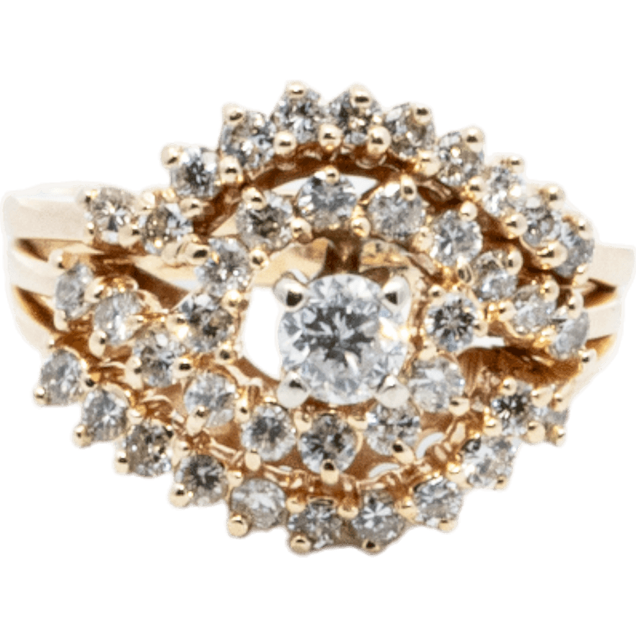  Ring 14k Yellow Gold with 0.96 Carats of Diamond