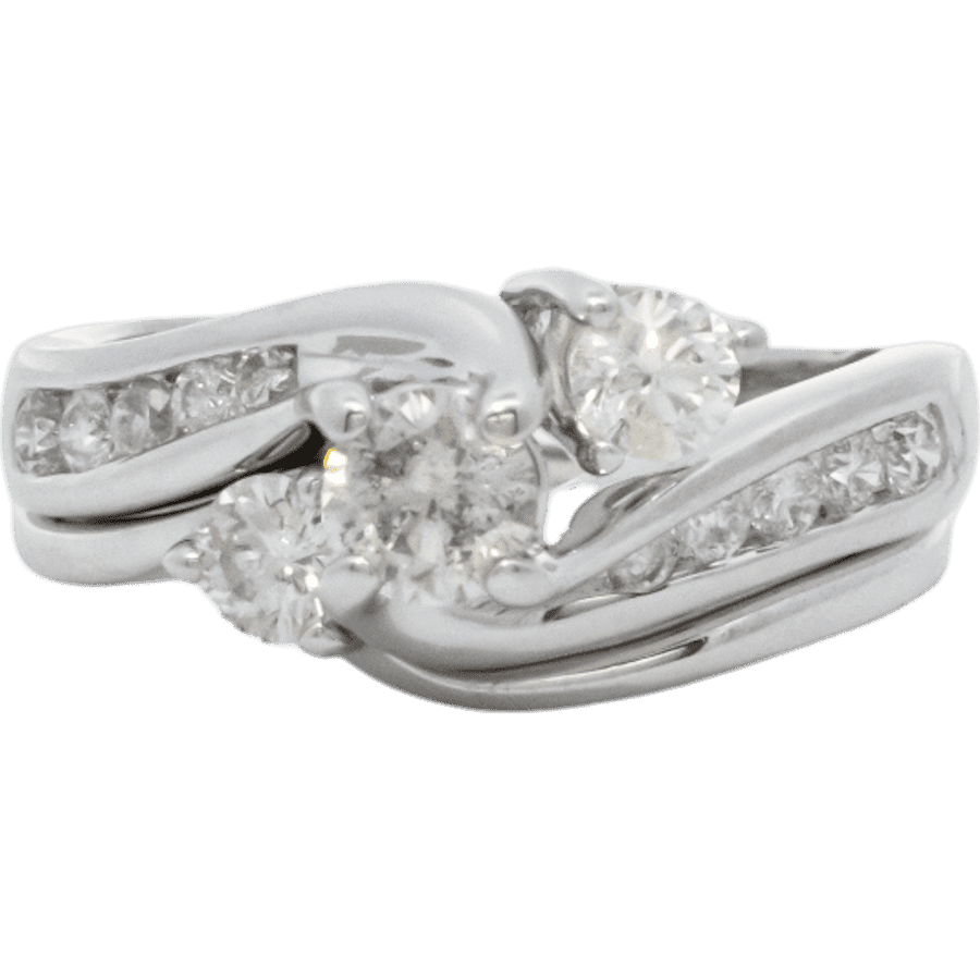  Ring 14k White Gold With 0.81 Carats of Diamonds