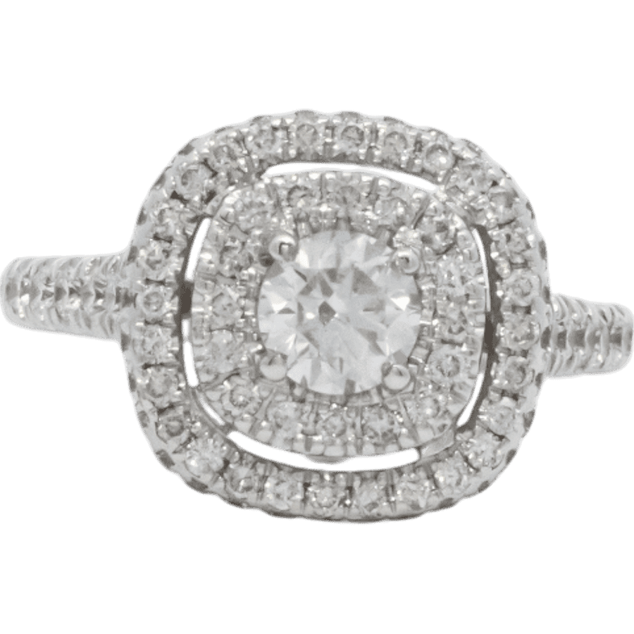  Ring 14k White Gold With 1.1 Carats of Diamonds