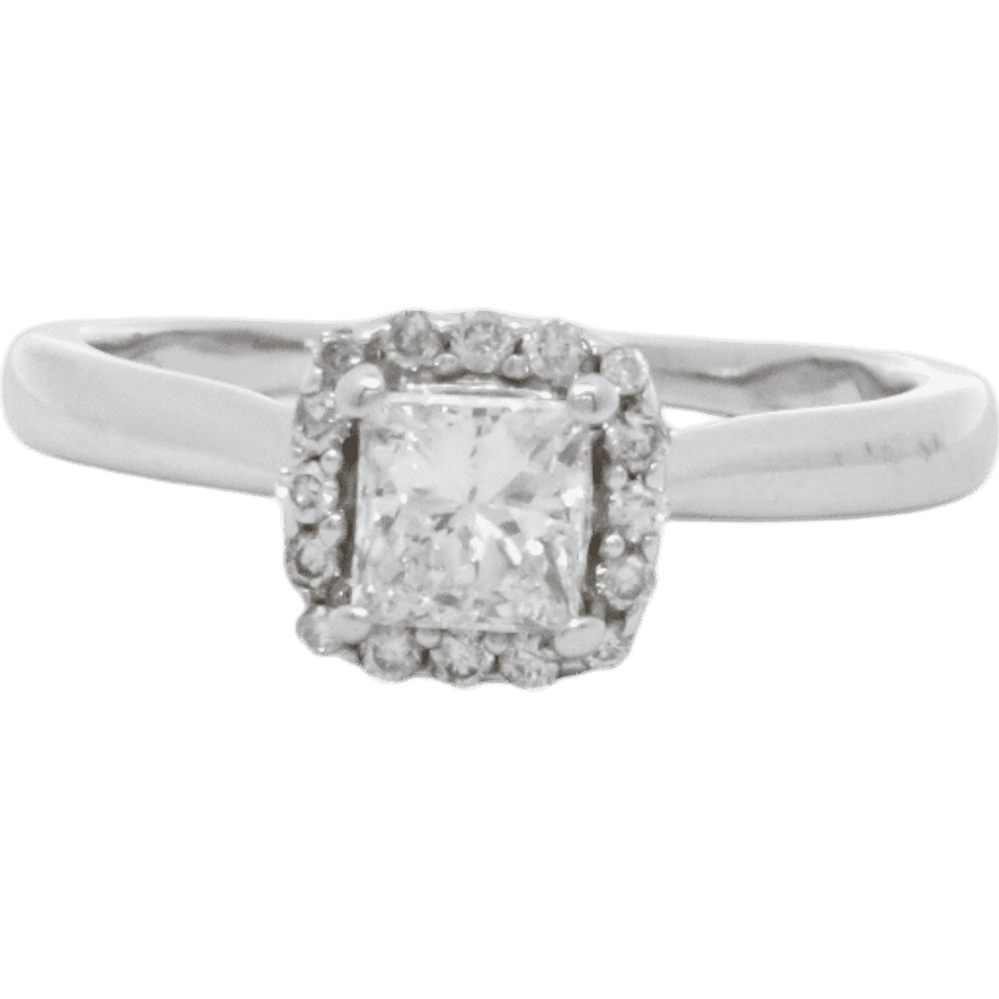  Ring 14k White Gold With 0.73 Carats of Diamonds