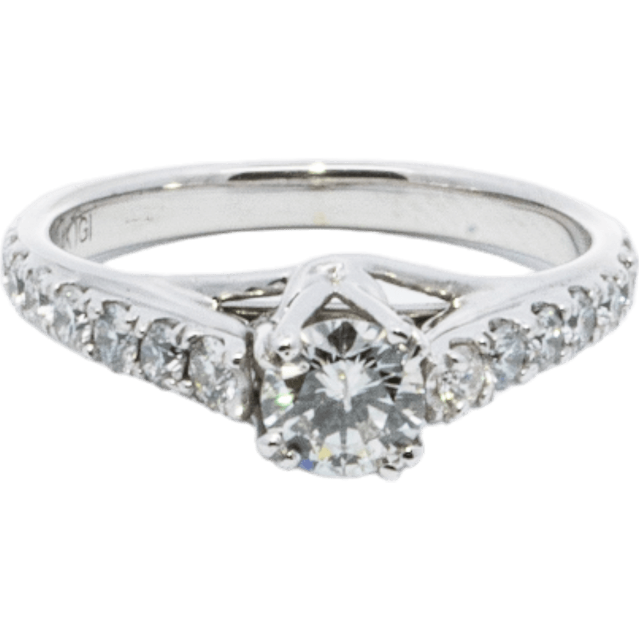  Ring 14k White Gold with 0.92 Carats of Diamond